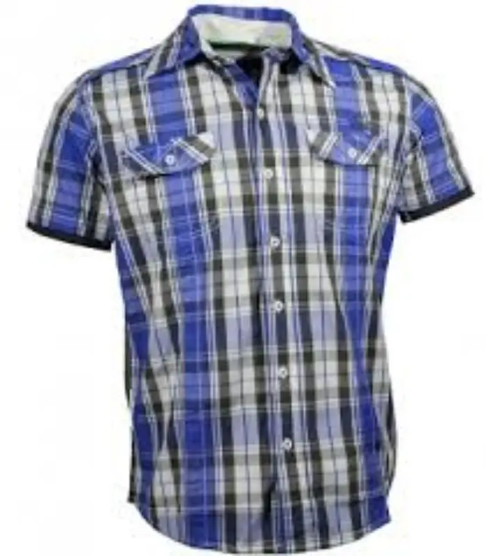 Cotton Men shirt plaid woven cotton half sleeve hi fashion shirts fine combed organic cotton madras check shirts