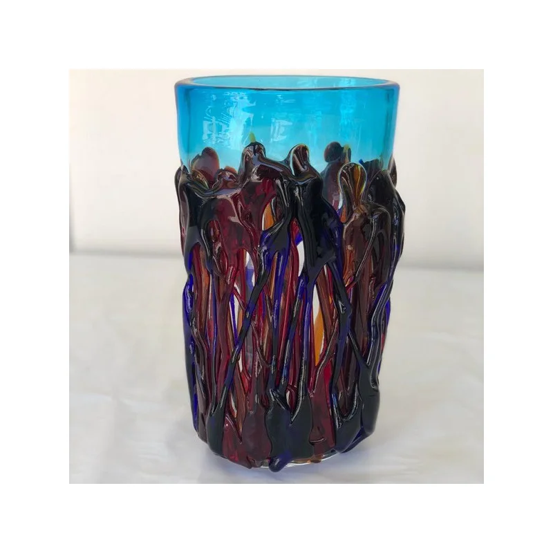 Made in Italy Top Quality Murano Glass Light Blue Oval Vase Made in Italy Hot Sale