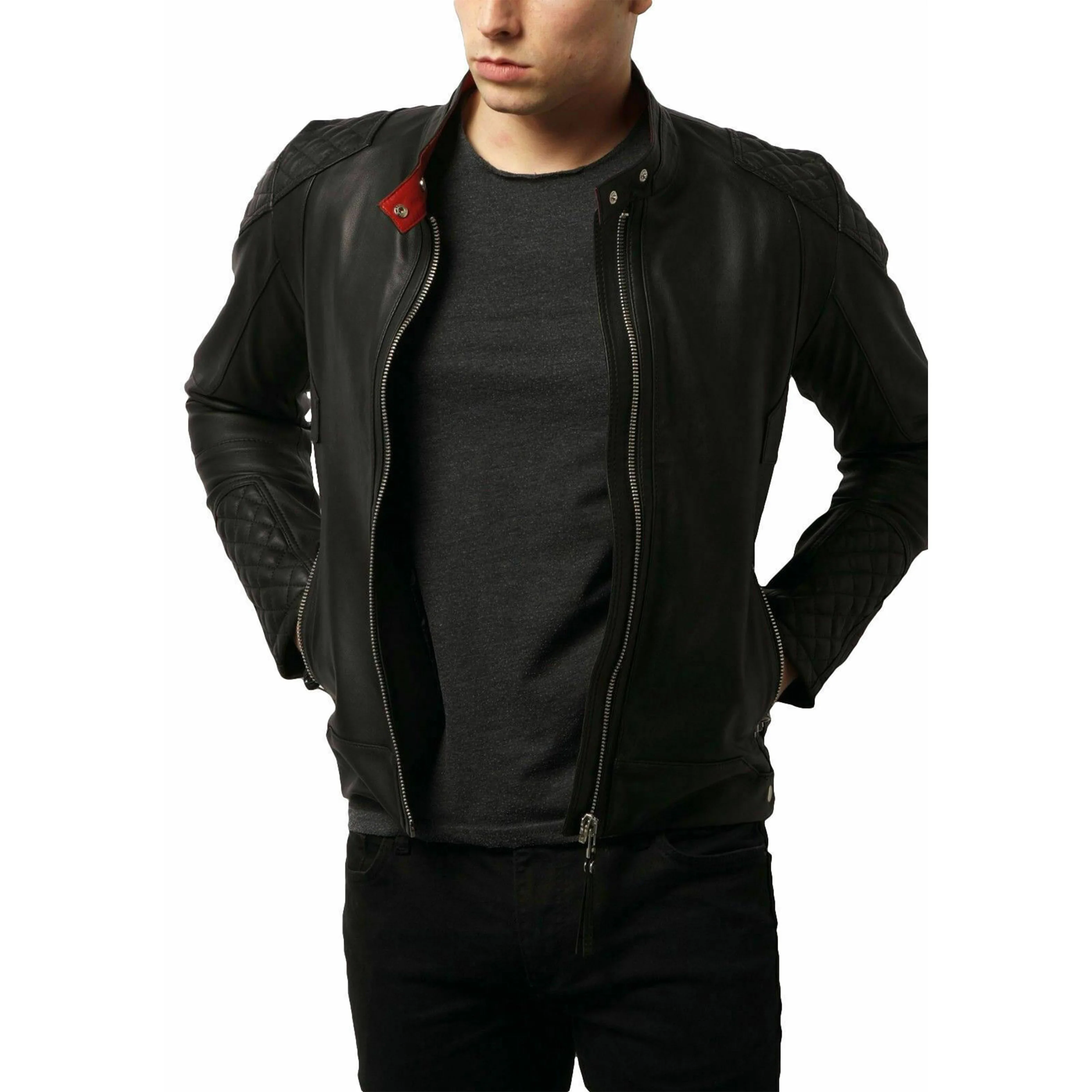 Pakistani made wholesale leather jackets Manufacturer Seller Long Casual Leather Jacket For Men new motorbike design Jackets