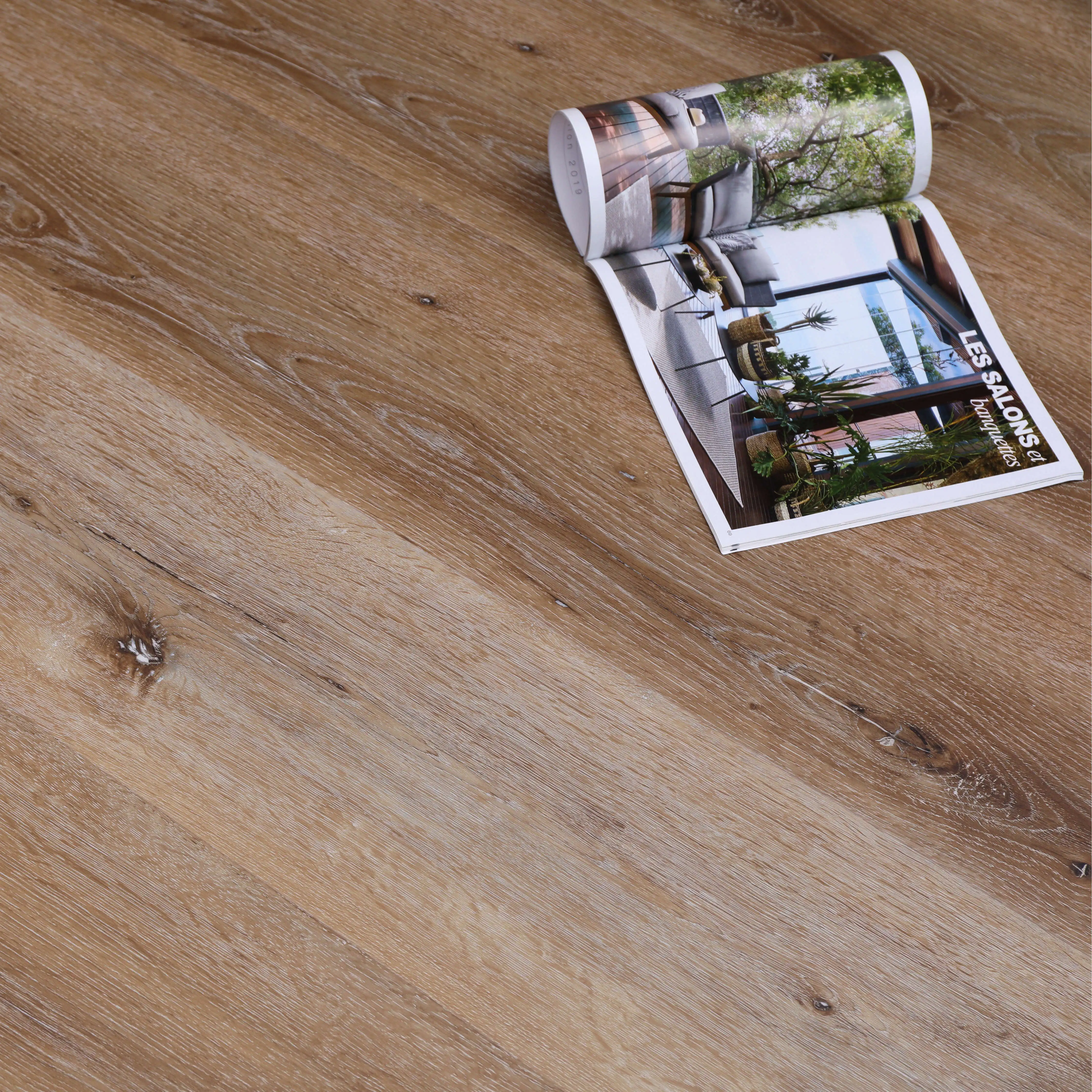 
Greenland 4mm Custom Waterproof Plastic Floor Commercial Tile Luxury Vinyl Wood Plank UV Lacquered SPC Click Flooring 