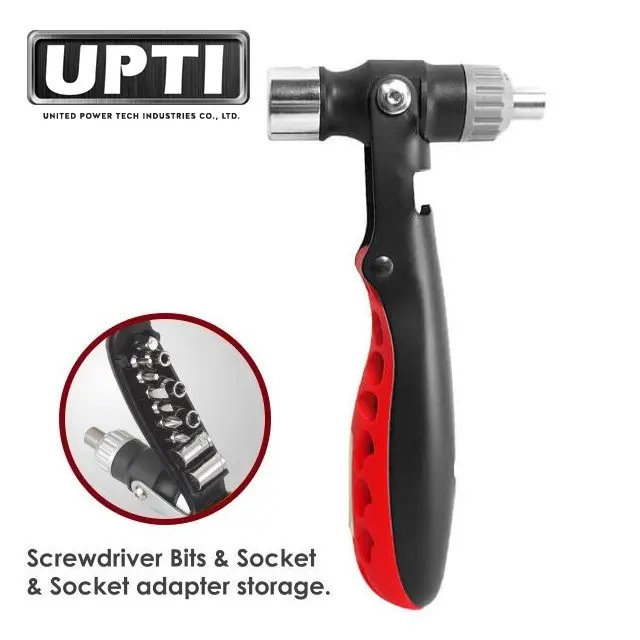 UPTI New Multi-Function Hammer Hand Tool Kit 15-in-1 Multi-Tool Ratcheting Screwdriver, Hammer & Socket Wrench Combo Tool