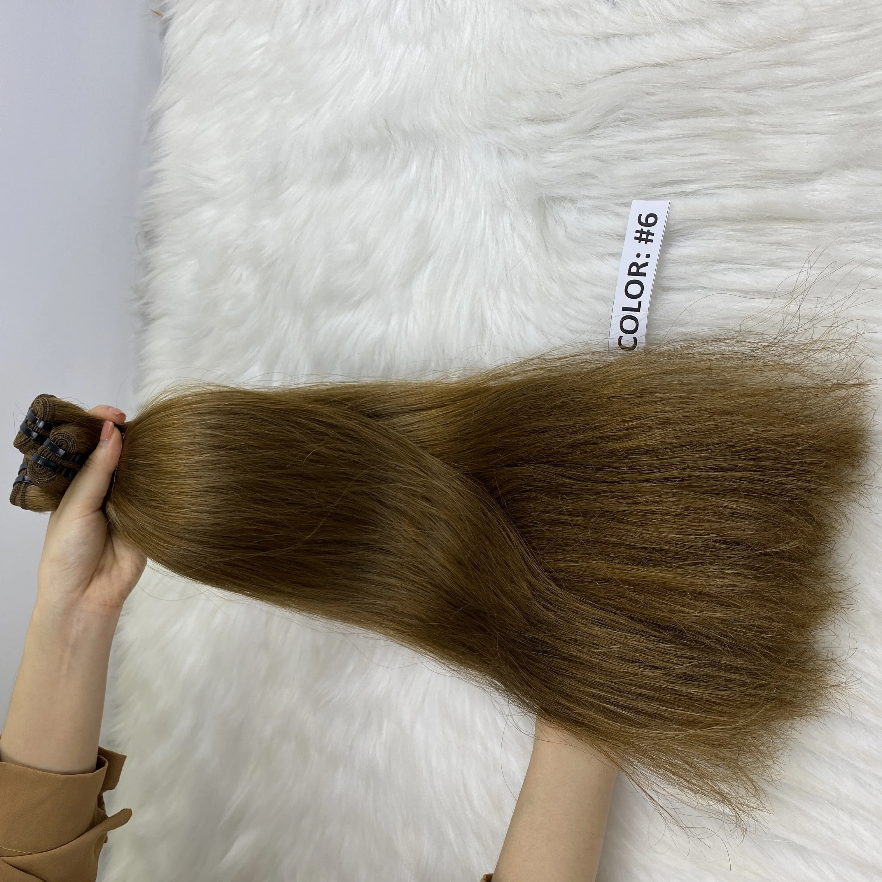 
Up to 12A , 28inches Wholesale Best Grade Cuticle Aligned chestnut color machine weft hairVendors Raw Virgin Brazilian hair 