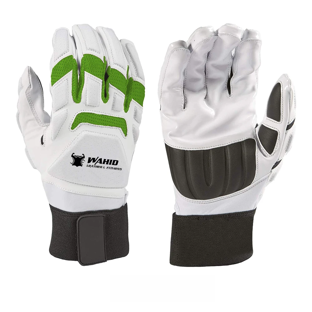 Silicon Palm Grip Eva Padding Synthetic Leather Breathable Mesh with Elastic Wrist Support Rugby Gloves Rugby Receiver Sports
