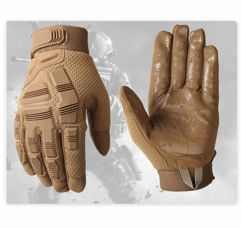 Тактические перчатки на весь палец Нескользящие камуфляжные спортивные резиновые новый дизайн