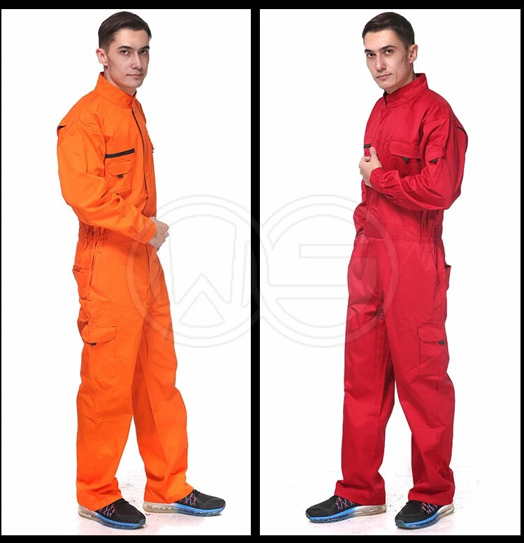 Индивидуальный логотип вашей компании 100% хлопок красный Рабочий Комбинезон промышленная рабочая одежда механический комбинезон для мужчин