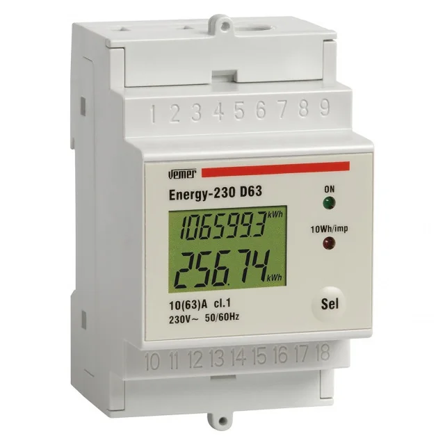 HOME MEASUREMENT AND CONTROL ENERGY METERS/SINGLE-PHASE 230V AC ENERGY-230 D63 VN973400