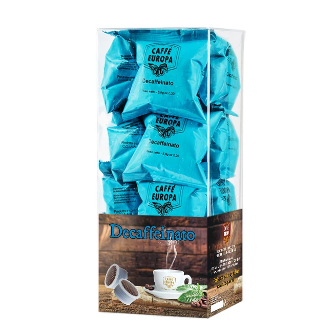 High Quality Roasting Coffee Capsules Caffe Europa Decaffeinated Blend in PVC box 16 pieces Lavazza Espresso Point compatible