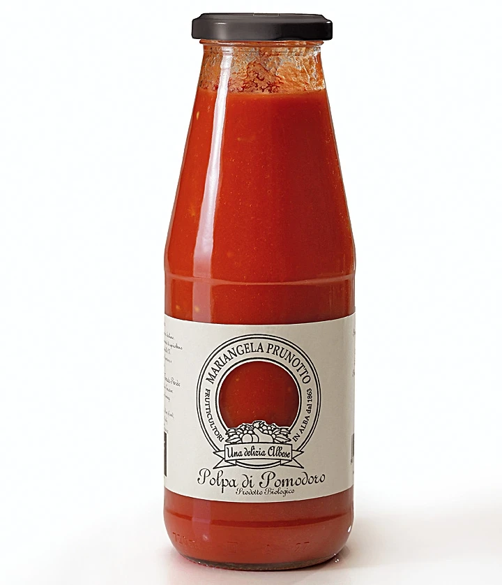 hight quality organic fresh chopped tomato pasta sauce made in Italy glass jar 690 g made from fresh tomato