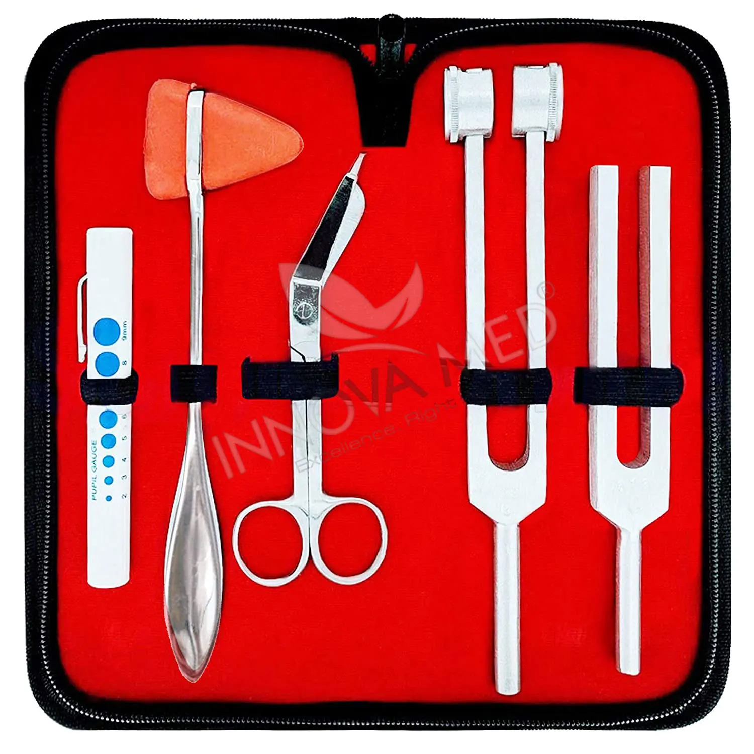Набор из 6 перкуссионных перфораторов молоток для Тэйлора вилки бандажные ножницы ручка манометра зрачка светильник в футляре