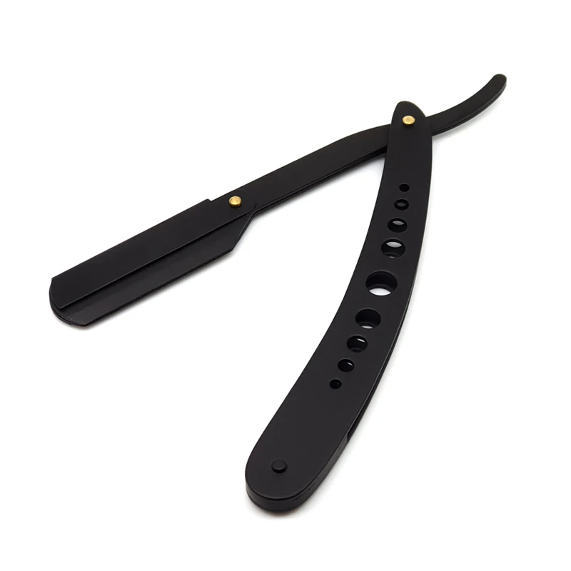 New Model Stainless Steel Folding Private Label Shavette Straight Razor Replaceable Barber Razor Blades