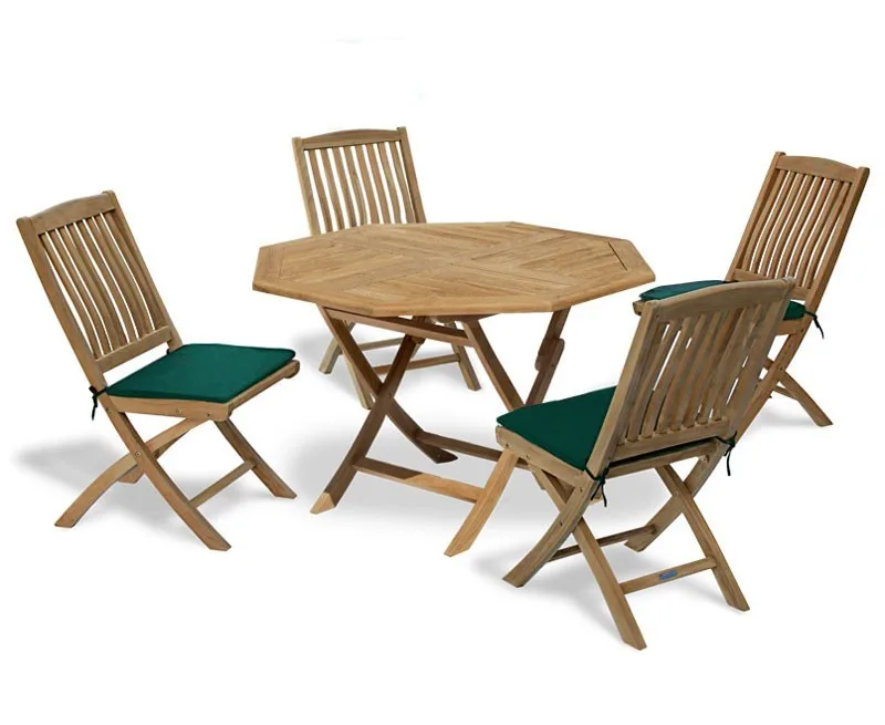 Octagonal Folding Dining Table And Chair Set Indonesia Furniture
