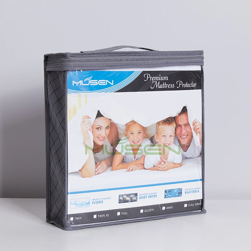 Mattress Protector - Waterproof Mattress Cover, Breathable and Noiseless, Bamboo Terry Mattress Topper (Queen Size)