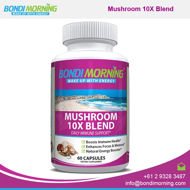 Immunity Booster Mushroom 10X Blend - 100% Natural Health Supplement for World Wide Purchase