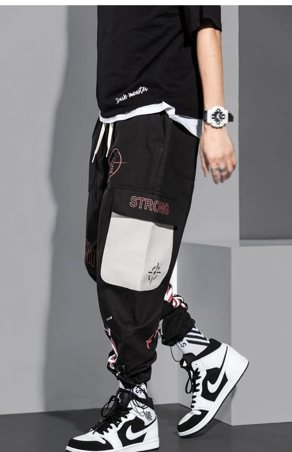 OEM Streetwear Track Pants Printed Logo Fitted Skinny Cotton Yoga Trouser Running Sports Wear Gym Joggers Custom Mens Sweatpants