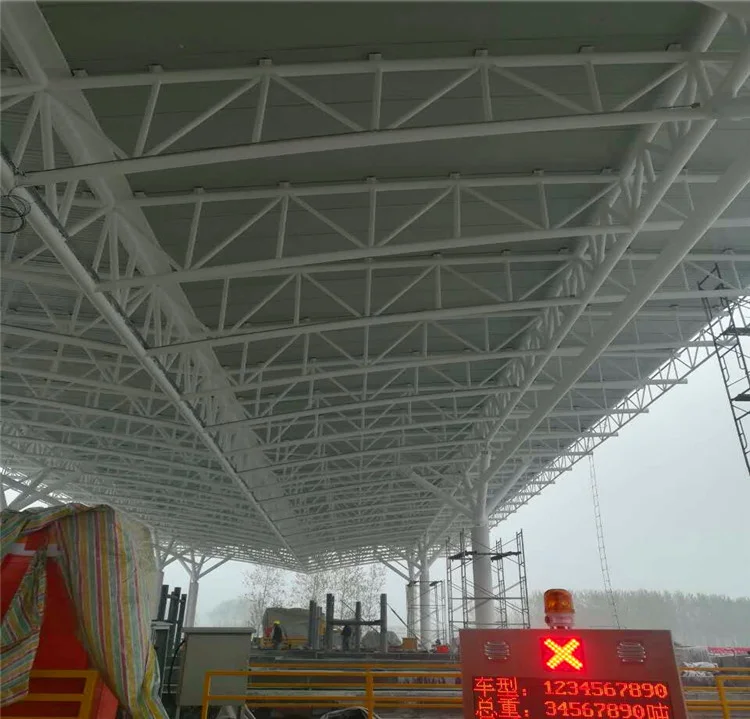 Prefab Steel Pipe Truss Frame Canopy for Toll Station Booth Steel Structure Construction