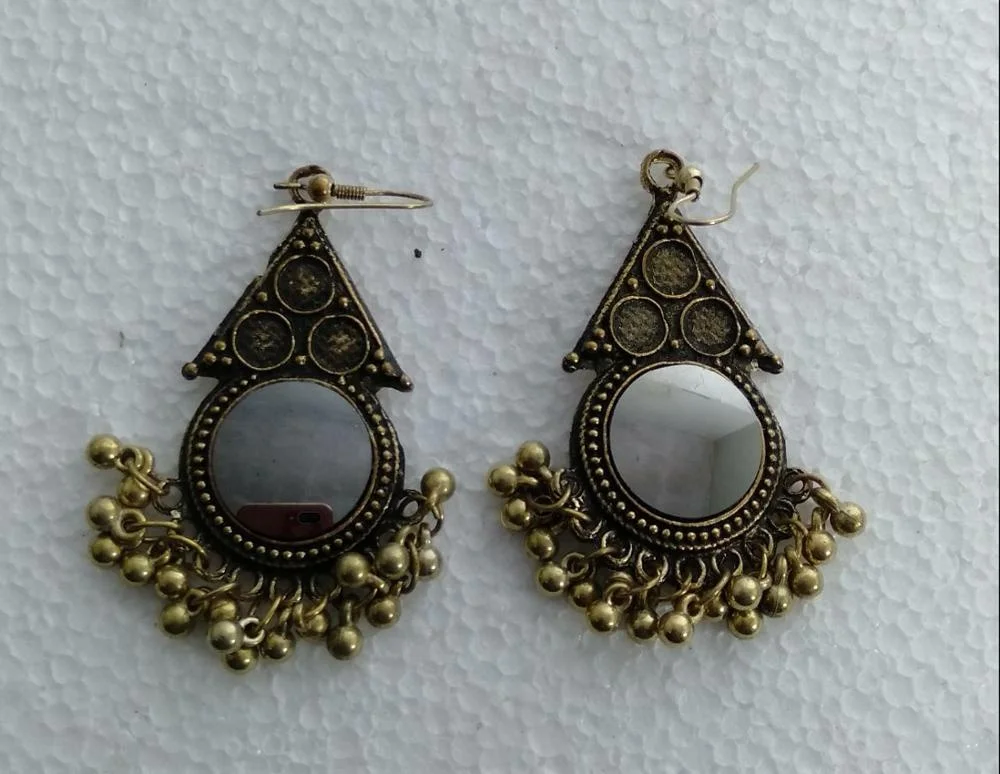 Indian Style Metal With Blue Tussle Charm Earring Jewelry Models India 2024 for Woman Pictures Gift White Party Trendy