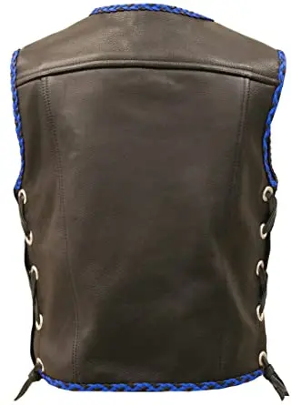 2021 New Men Genuine Leather Motorcycle Vest Letter Embroidery motorbike Waistcoat Sleeveless Jacket