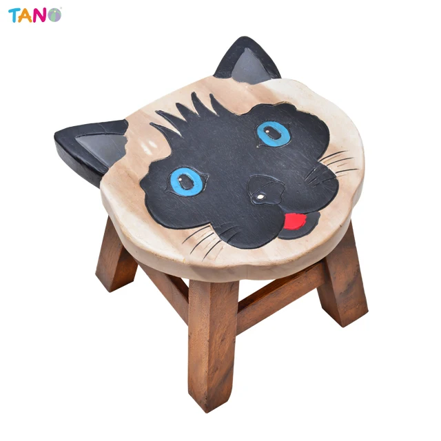 Best Price Children Wooden Carved Stool - B215 243 Wood Kids Carved Stool Siamese