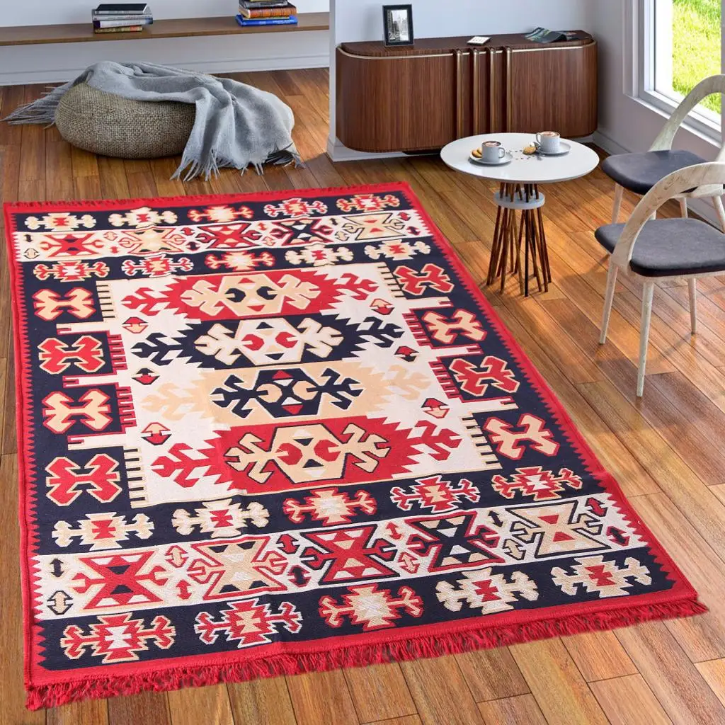 2022 DESIGN TRADITIONAL PATTERN COTTON RUG KILIM WHOLESALE CARPET 120x180 CARPET FOR LIVING ROOMS