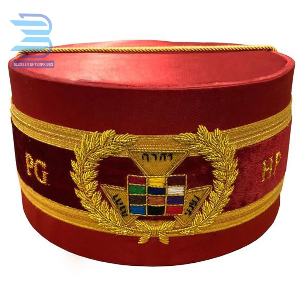 Regalia Masonic Royal Arch Past High Priest PHP hat Red/Machine Embroidered