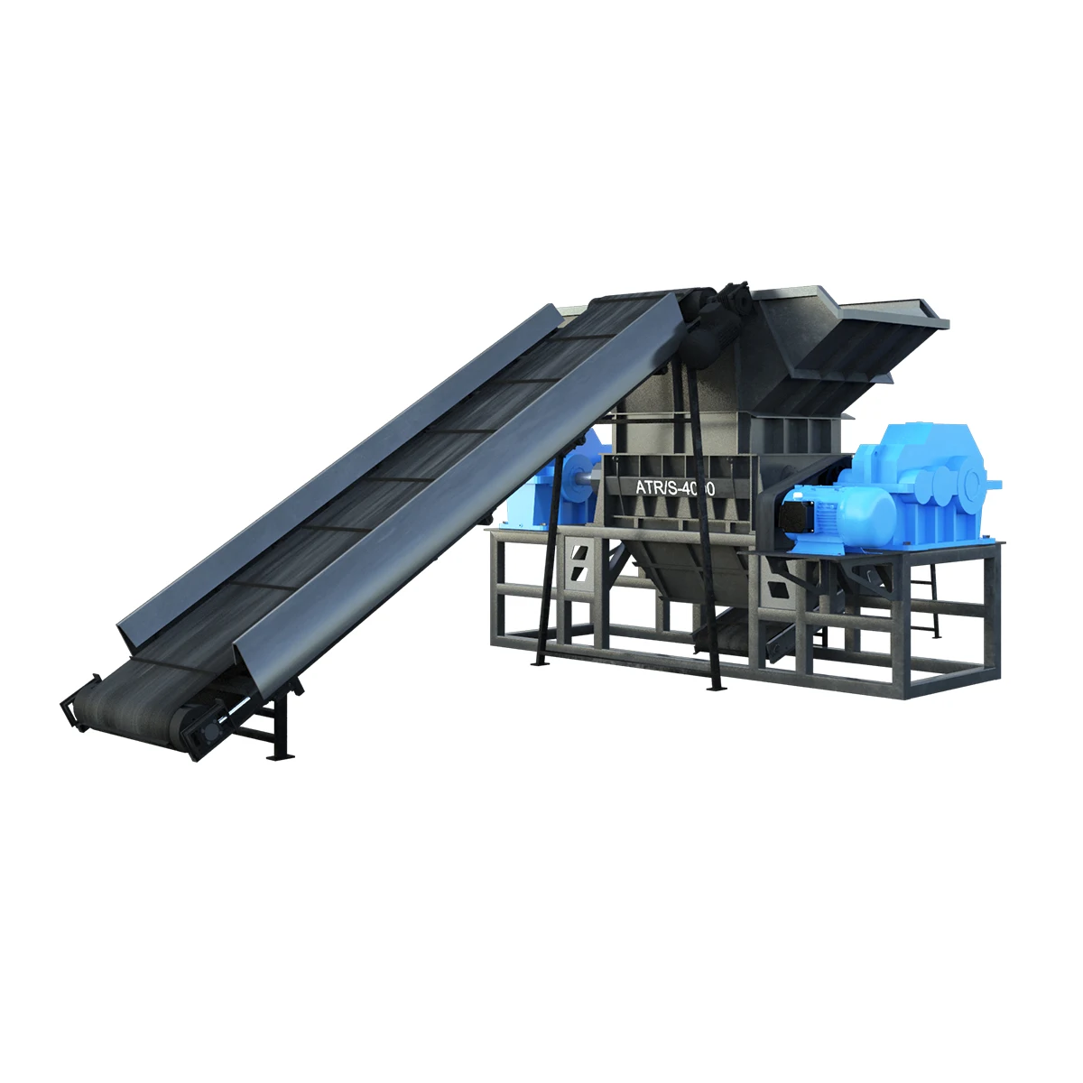 Two-shaft industrial Shredder ATR/S 4000 recycling for processing construction & household waste and other solid