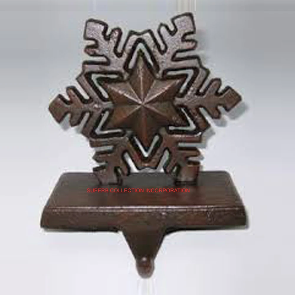 Copper Antiqui Christmas Snowflake Stocking Holder Handmade Made In India