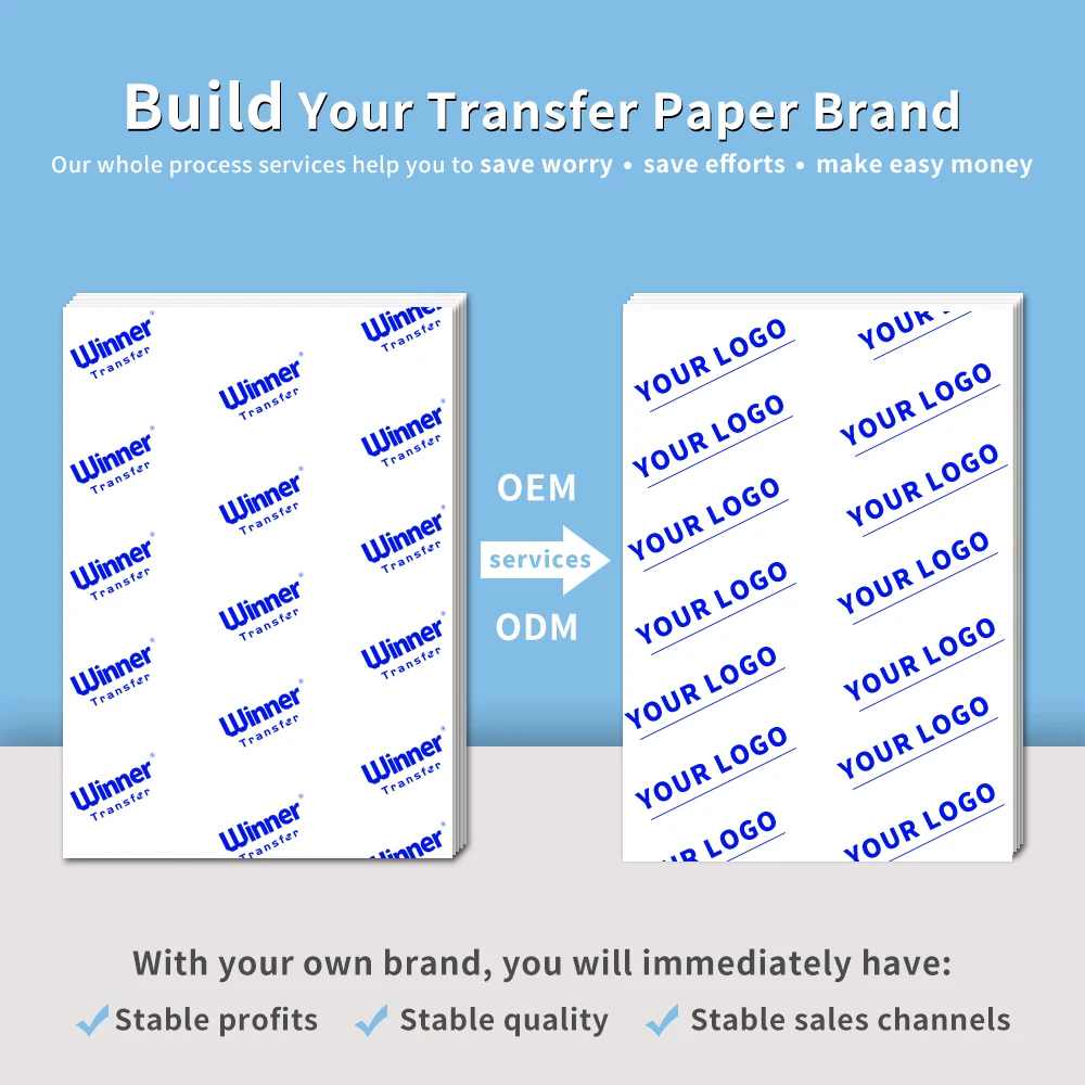 Winner Transfer best selling 100 Pieces heat transfer vinily glow in the dark transfer paper for Dark Fabrics
