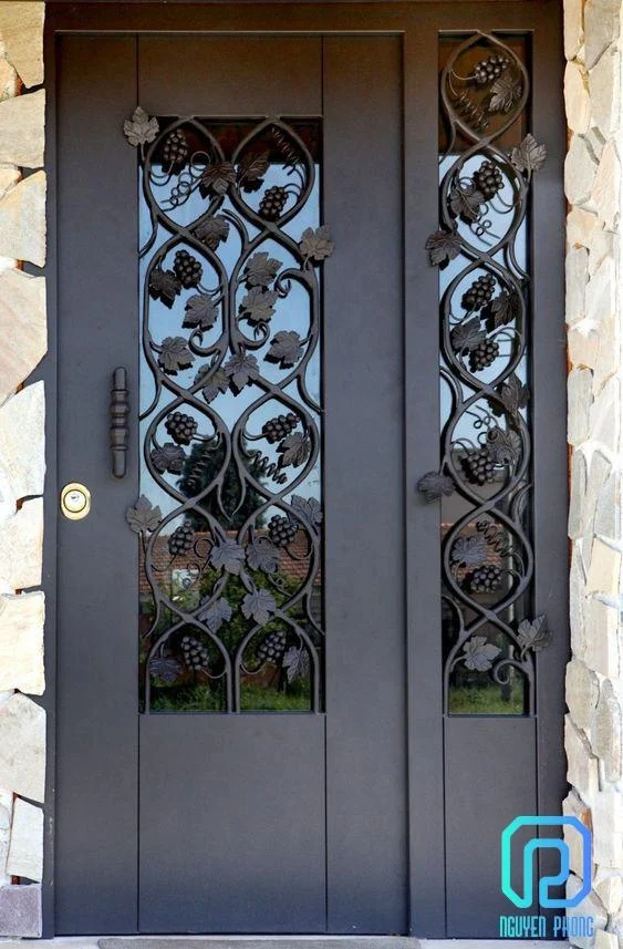 Роскошные железные двери для современного и классического дома из Вьетнама входные межкомнатные металлические качели модель 3D железный Дизайн сталь