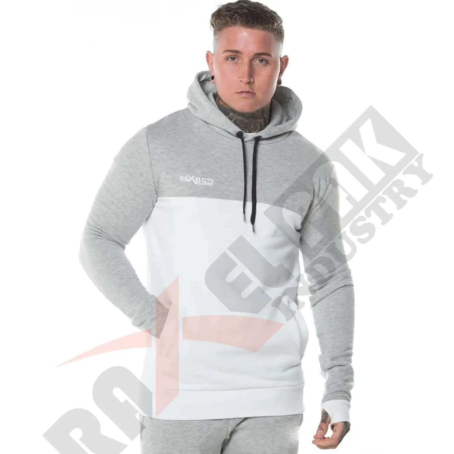 Мужская одежда изготовленным на заказ логосом с капюшоном толстовка 100% хлопок изготовленному raxelpak промышленности