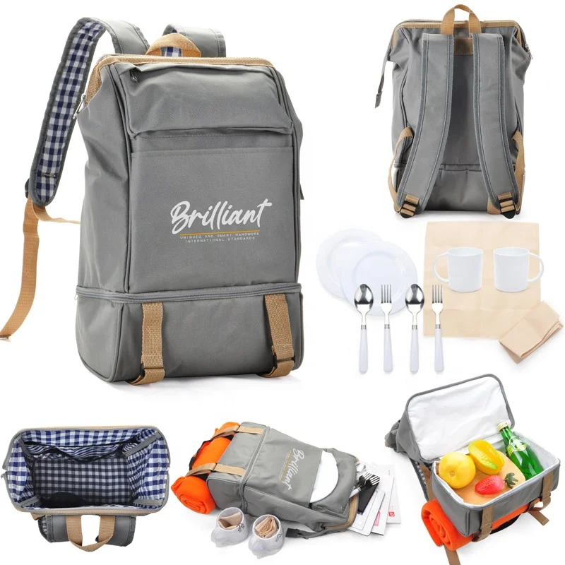 Large Capacity Family Picnic Bag Camping Backpack 4 Person Waterproof Outdoor Picnic Backpack