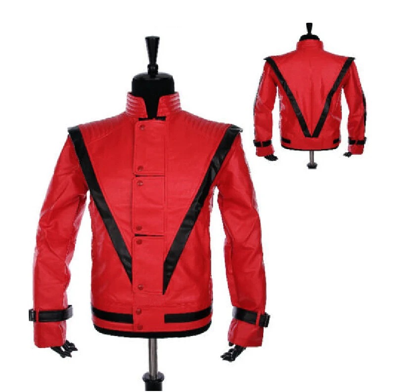 Fashion Thriller Michael Jackson Men Real Leather Biker Jacket Genuine Leather Legendary Bomber Casual Jacket OEM
