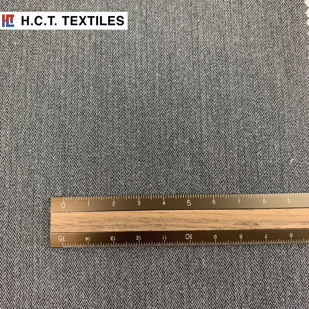 4 way stretch herringbone bamboo woven fabric recycled polyester 205g for women clothing