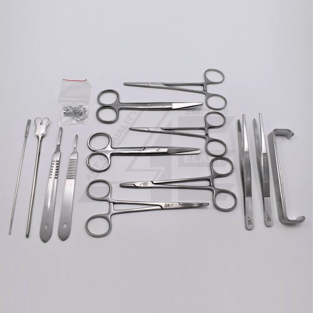 Набор из 14 передовых лабораторных наборов набор для расслоения 2024 шва нержавеющей стали инструменты анатомии
