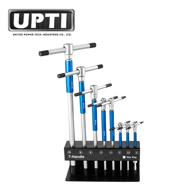 Taiwan Made High Quality Professional 8 pcs Metric T-Handle Hex Allen Key Wrench Set with Storage Rack