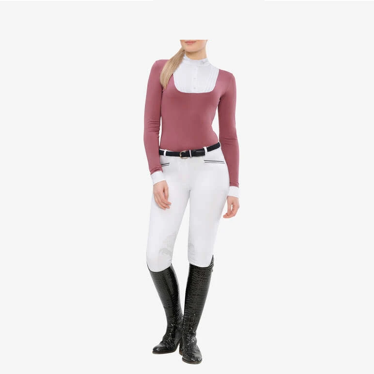 2022 однотонный розовый и белый цвет оптовая продажа комбинированная охлаждающая сетчатая ткань для конного спорта крутая рубашка из хлопка спандекса