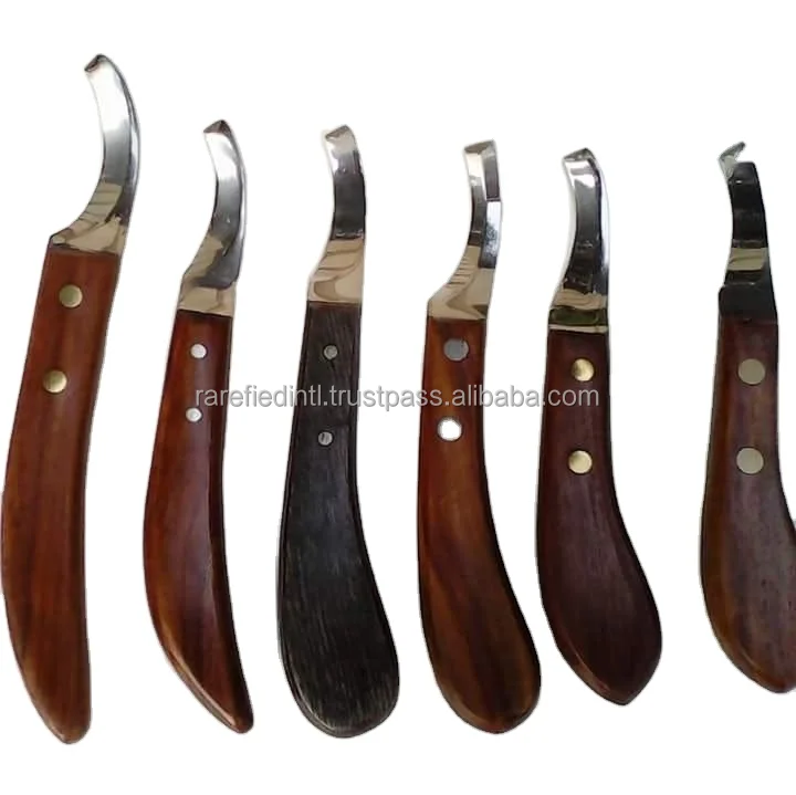 Fine and Sharpe Thin Edges Highest Quality Hoof Knives in Multi Colors Wooden Handle