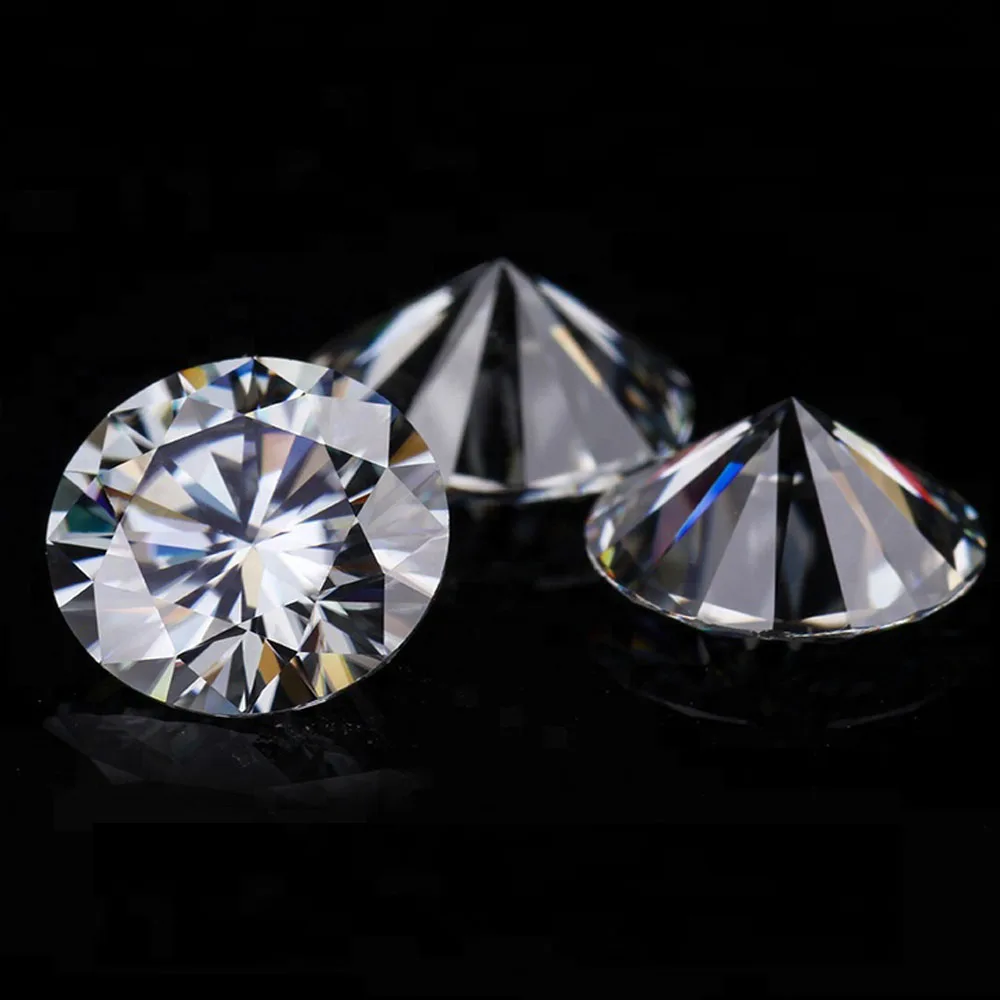 Factory Price  Excellent Cutting Round Shape Natural Moissanite Diamond with Grey VVS1 Clarity 1ct loose Moissanite Diamond