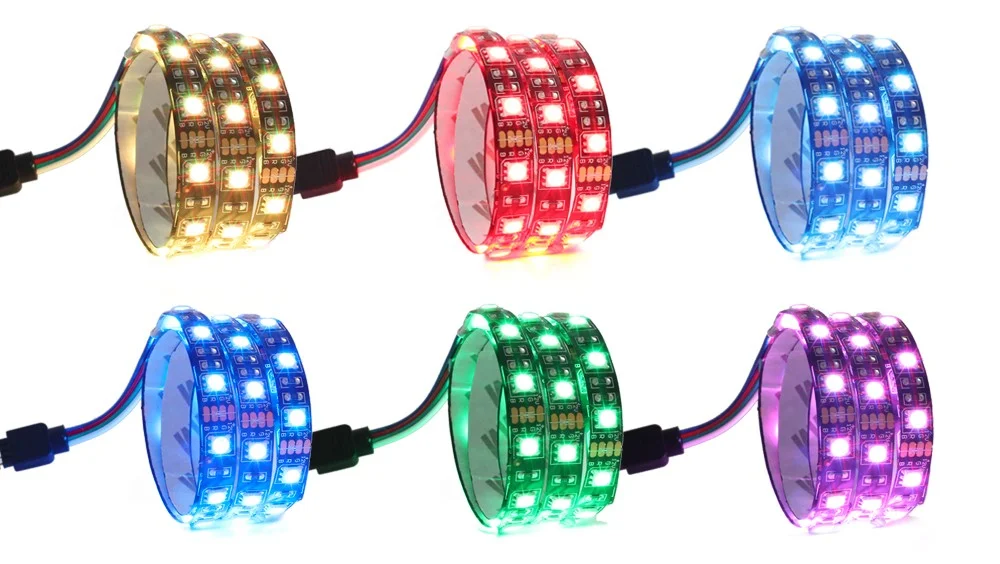 Magnetic RGB LED Strip Light Full Kit for PC Computer Case, SATA power supply interface,Fixed by Magnet,Remote Control Color