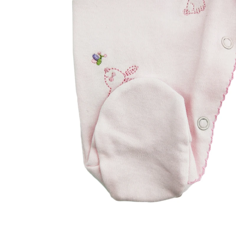 2021 Factory Sell Interlock 100% cotton  Easy wear and off Cute 2 Pieces embroidery Set  Baby Girl Cloth & Hat