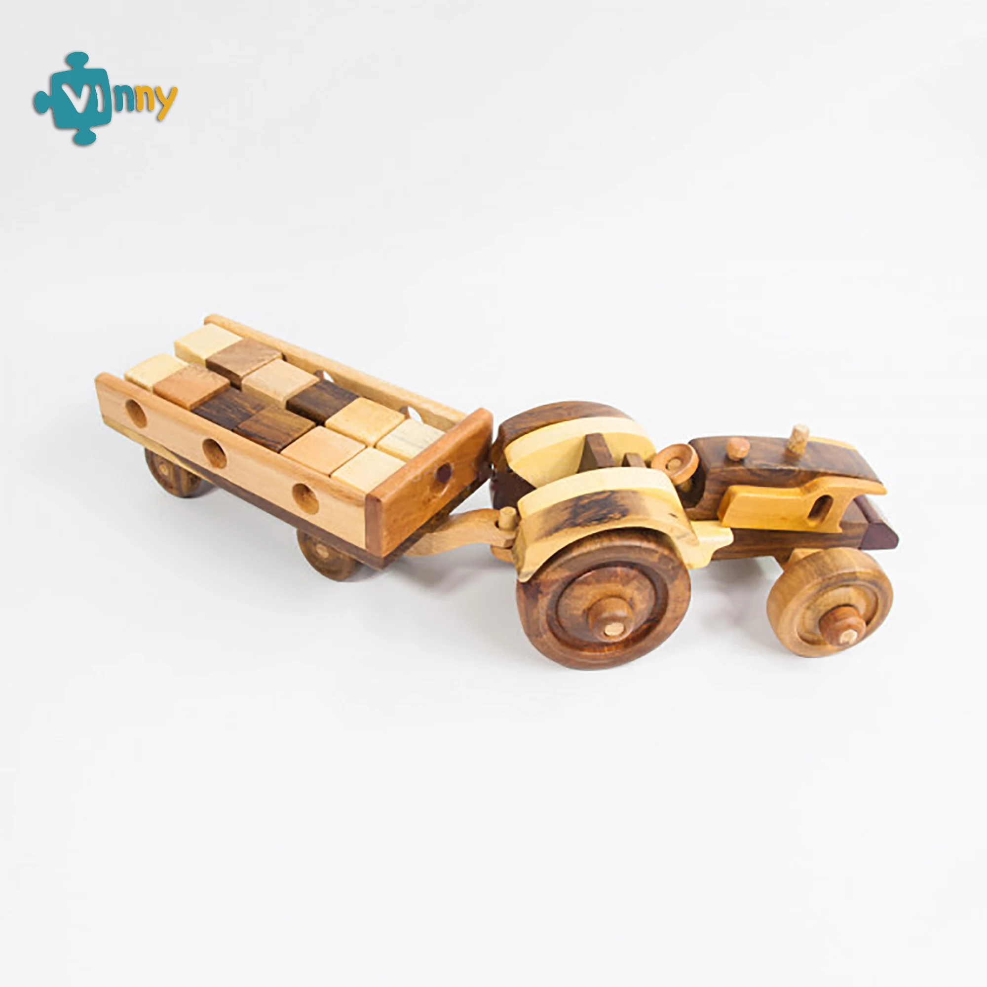 
OEM - ODM Vietnamese Manufacture - Wooden Harvesting Truck with cubes- New arrival educational assemble truck 