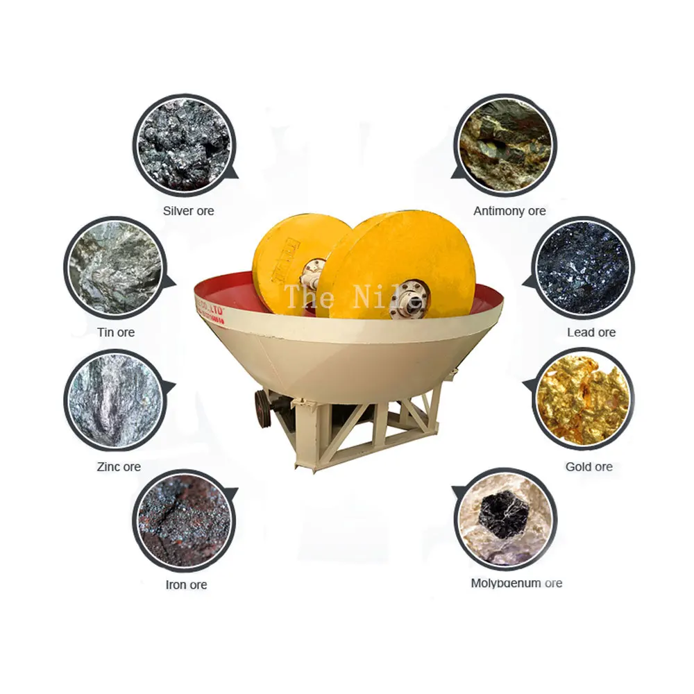Hot sale Gold Wet Pan Mill machine gold mining The Gold Mining  Grinding Machine Flour Stone Wet Pan Mill For Sale