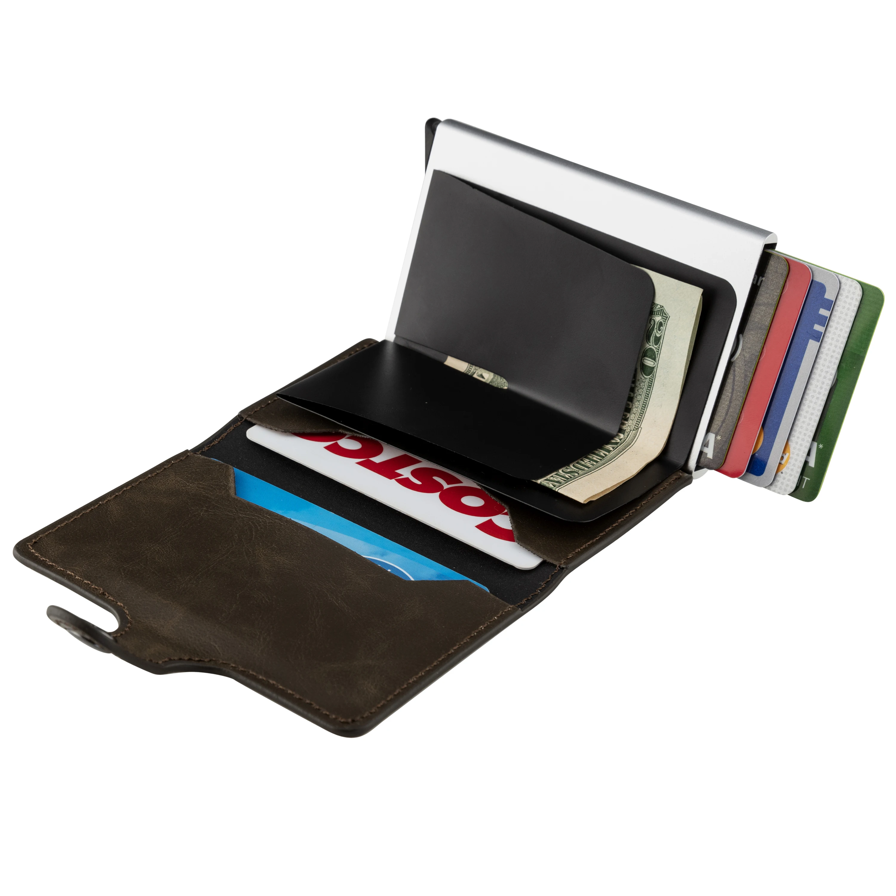 Выдвижные кошельки из натуральной кожи