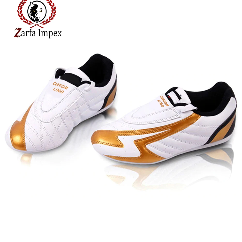 Высококачественная нескользящая обувь из искусственной кожи для взрослых и детей дышащая боевых искусств тхэквондо