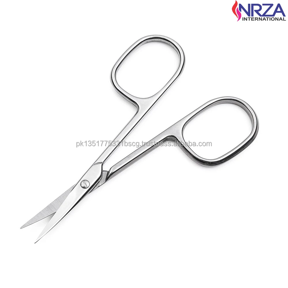 Hongstars Eyebrow Beauty Curved Cuticle Scissors Manicure Bag Gift Silver Steel Stainless Logo Nail Style Packing Sharp Finish