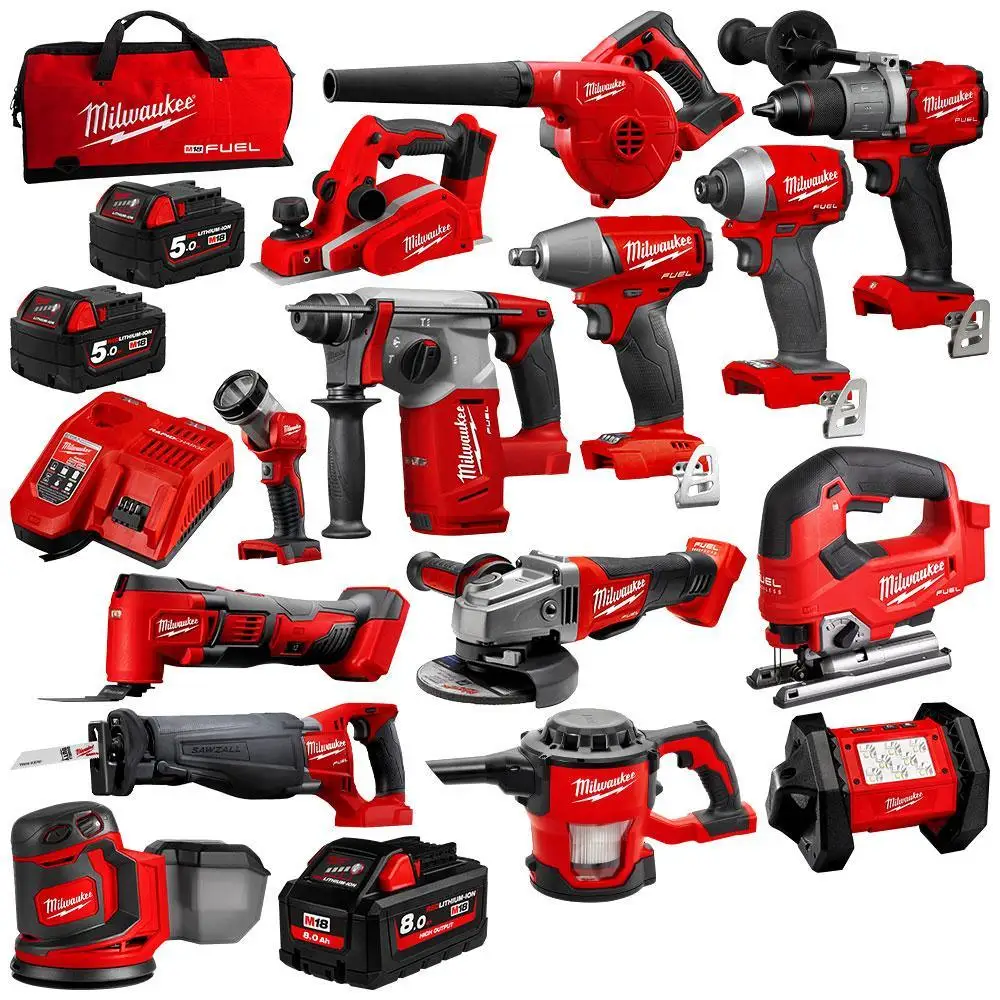 New Milwaukee 2695-15 M18 18V Cordless Lithium-Ion 15-Tool Combo Kit