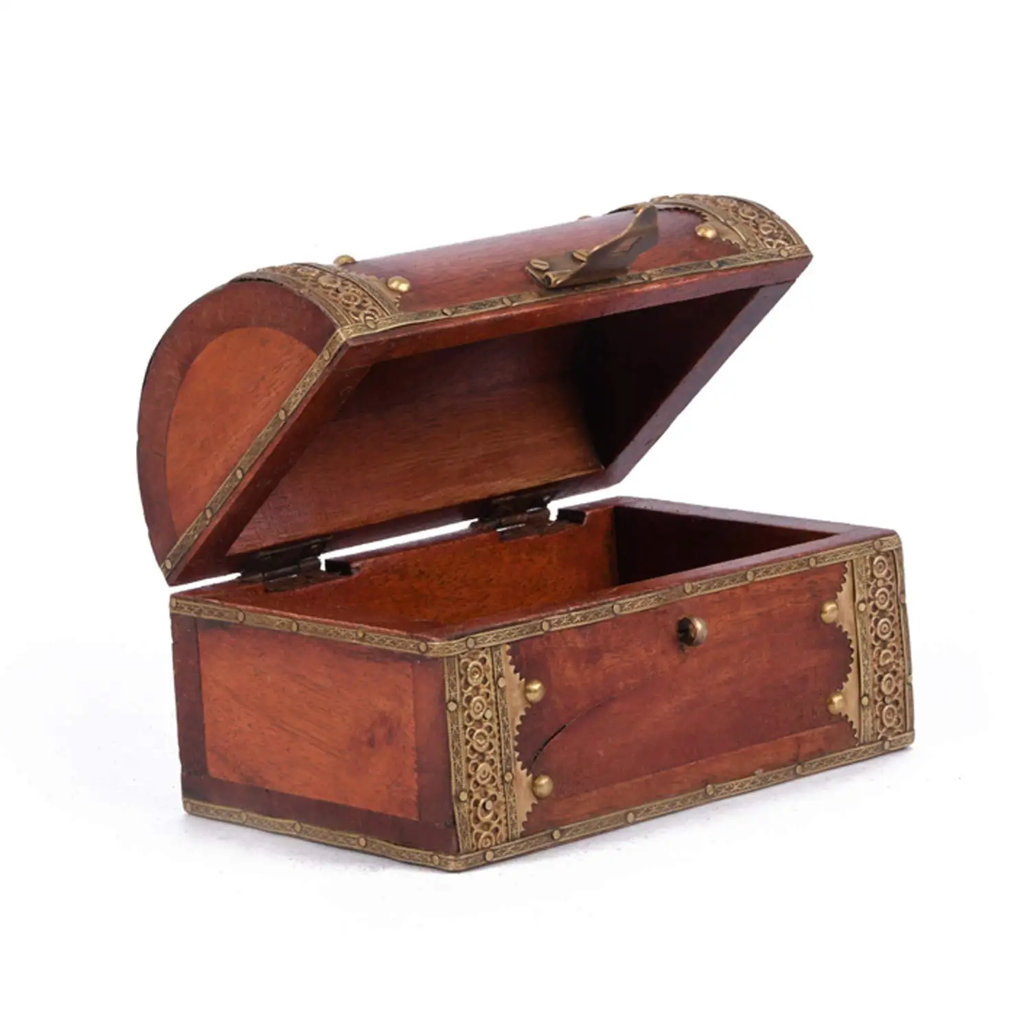 Портативный деревянный латунный Дизайн Шкатулка для ювелирных изделий Органайзер хранения косметичка винтажный дорожный футляр женщин