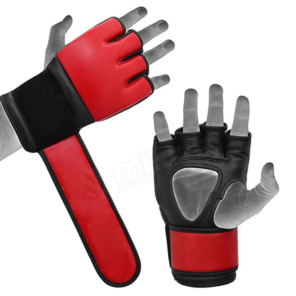 High Quality PU Boxing MMA Gloves Durable Official Premium Kickboxing Point Sparring Fighting Open Palm Gloves