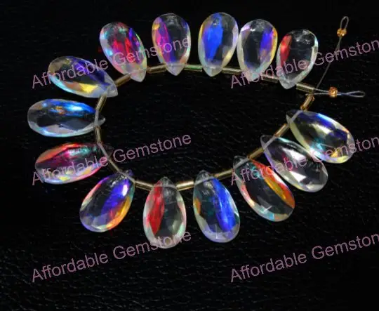 Сверху из мистического кварца, ювелирные изделия в форме маркиза, изготовление ювелирных изделий из драгоценных камней ручной работы, камень из мистического кварца, свободные бусины