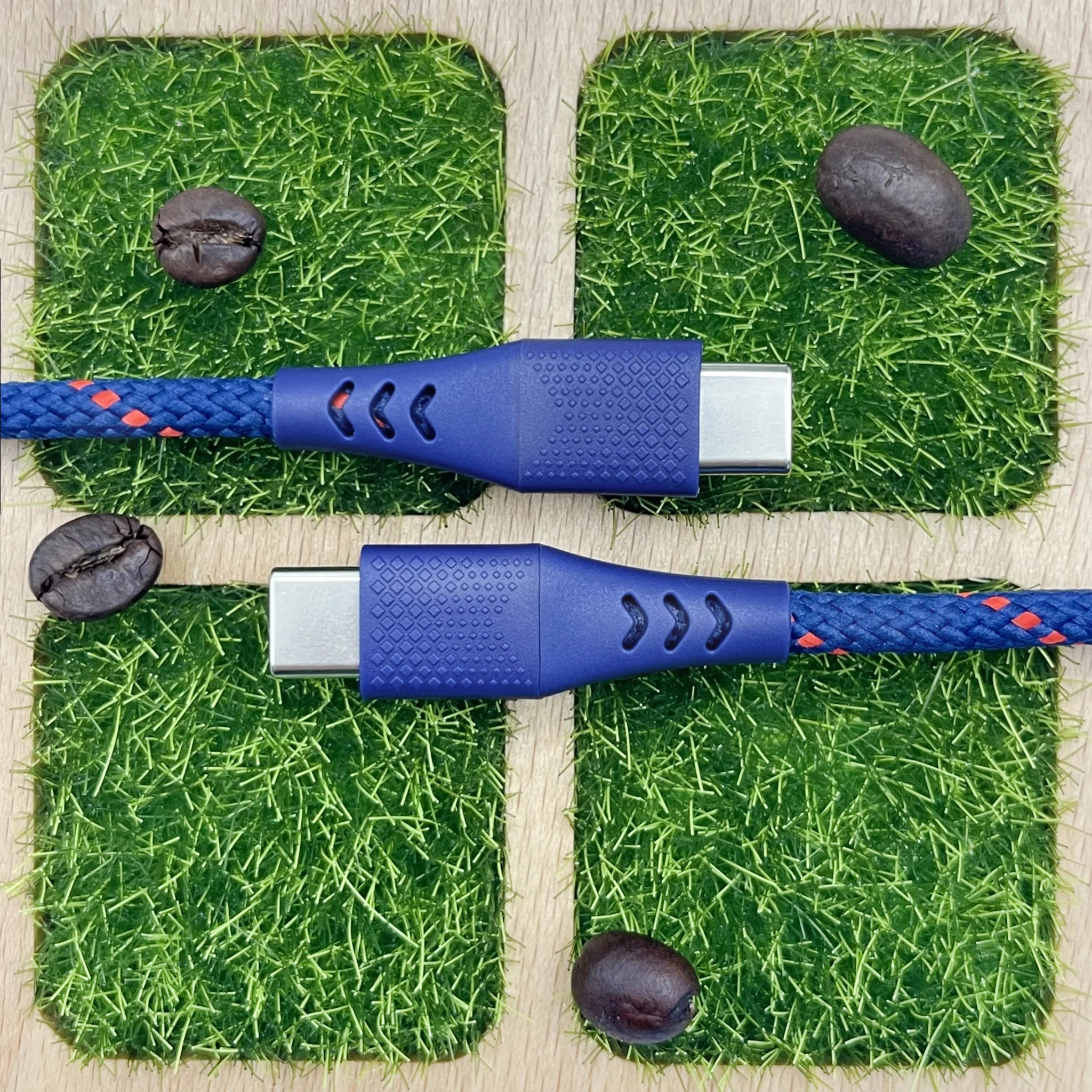 Popular Type C Charging Cable Extra Long Navy Blue Color USB C to C 2.0 3M/10ft. Nylon Braiding Cable