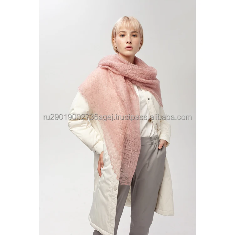 Good quality women knitted shawls for cold season historical hand crafts of Orenburg from manufacturer knitted shawls